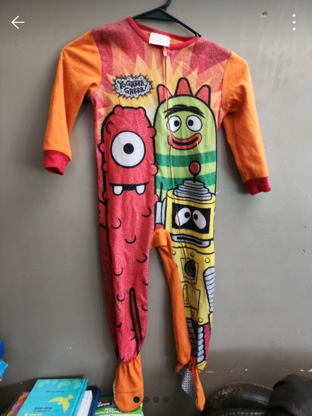 Rare Yo Gabba Gabba Nick Jr Character Orange Fleece Footed PJs